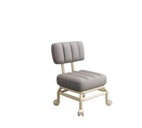 Sillón de pedicura con asiento bajo y ruedas, reposapiés universal, ruedas giratorias, taburete para pedicura, para fitness, casa, garaje, barbería (gris claro, talla única) (gris claro) (gris claro)