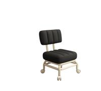 Sillón de pedicura con asiento bajo y ruedas, reposapiés universal, ruedas giratorias, taburete para pedicura, para fitness, casa, garaje, barbería (gris claro, talla única) (negro)