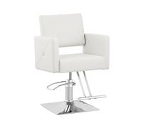 Sillón de peluquería Carlisle con reposapiés - altura del asiento 49 - 63 cm - 150 kg - blanco | physa
