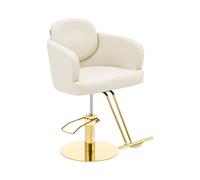 Sillón de peluquería con reposapiés - 480 - 630 mm - 200 kg - color crema/dorado | physa