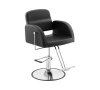 Sillón de peluquería con reposapiés - 50 - 65 cm - 200 kg - negro/plateado | physa