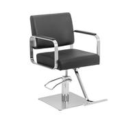 Sillón de peluquería con reposapiés - 50 - 66 cm - 200 kg - negro/plateado | physa