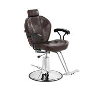 physa Sillón de Peluquería con Reposacabezas y Reposapiés Altura Regulable en 52 - 64 cm hasta 150 kg Marrón Sillón de barbero Silla de peluquería Asiento de barbería
