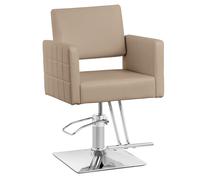 Physa Sillón de Peluquería Ribbleton con Reposapiés Altura del Asiento 49-63 cm hasta 150 kg Beis Sillón de barbería Silla de peluquería