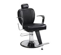 Sillón de Peluquería, Sillón de Barbero Giratoria de 360° Con Respaldo Ajustable y Altura Ajustables, Silla Barberia con Reposacabezas, 100x65x90cm Negro, para Salón Profesional, Salones de Belleza