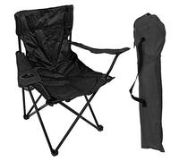 Sillón de pesca, camping - Silla plegable con soporte para bebidas y funda - Varios colores, negro