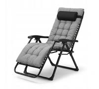Sillón de playa plegable para jardín LINBOX XY-149 ajustable con cojín y reposacabezas, 150 kg, para patio, y jardín