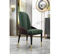 Sillón de sala de estar con reposabrazos, asiento acolchado grueso, silla de comedor de cuero transpirable resistente al desgaste con patas doradas antideslizantes silenciosas y silla de negociación