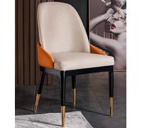 Sillón de sala de estar con reposabrazos, asiento acolchado grueso, silla de comedor de cuero transpirable resistente al desgaste con patas doradas antideslizantes silenciosas y silla de negociación