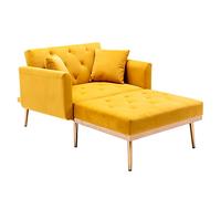 Sillón de salón ajustable con reposapiés, respaldo de 105°/140°/180° en 3 niveles, acolchado, 2 cojines, reposabrazos, funda extraíble, patas de metal, silla de relajación como asiento y tumbona para