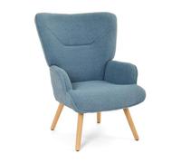 Sillón de Salón Cómodo con Reposabrazos y Respaldo Alto, Azul pichón | Sillón orejero y ergonómico para lectura, lactancia y relajación - Para salón, dormitorio y espacios pequeños