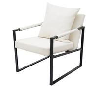 Sillón de salón moderno para el salón, sillón con cojín, diseño ergonómico, funda de piel sintética, cojín de espuma gruesa, marco de metal resistente a los arañazos, oficina, dormitorio, rincón de