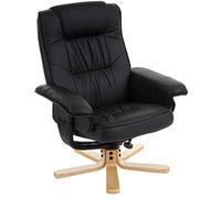 Sillón de sillón sin taburete M56 piel sintética ~ Negro