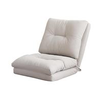 Sillón de Suelo Ajustable, Sofá Cama Plegable Individual, Silla de Piso con Respaldo Reclinable 6 Posiciones, Funda de Pana Lavable, Tumbona Acolchada para Dormitorio, Salón, Gaming, Lectura(White)