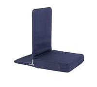 Sillón de Suelo Mandir, Plegable con Respaldo Acolchado, Silla de meditación con cojín Grueso para Casas de seminarios, meditación, Color Azul Noche (Night Blue), tamaño estándar