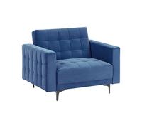 Sillón de terciopelo azul reclinable acolchado patas negras Aberdeen