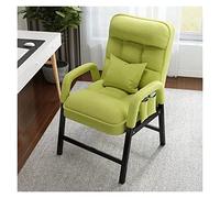 Sillón de terciopelo con almohada lumbar y marco de metal para sala de estar, moderno, ergonómico, sillón individual con bolsillo lateral ajustable y cómodo (verde)