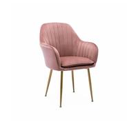 Sillón de terciopelo con patas de metal, shella, rosa viejo, 57x59x84.5 cm