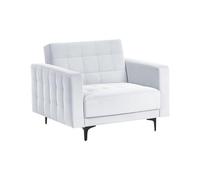 Sillón de terciopelo gris claro reclinable acolchado patas negras Aberdeen