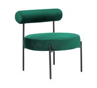 Sillón de terciopelo verde esmeralda negro sin reposabrazos metal Alpha