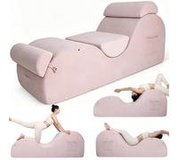 Sillón de yoga multifuncional en forma de S, tumbona para meditación, relajación y ejercicio, con reposacabezas y reposapiés ajustables para ayudarle a liberar el estrés del cuerpo y la mente Pink