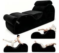 Sillón de yoga multifuncional en forma de S, tumbona para meditación, relajación y ejercicio, con reposacabezas y reposapiés ajustables para ayudarle a liberar el estrés del cuerpo y la mente Black