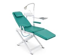 Sillón Dental Plegable Portátil Silla Ligera con Luz LED y Bandeja Práctica, Respaldo Ajustable en 5 Niveles, Ideal para Clínicas y Salones de Belleza