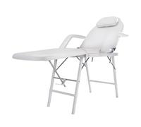 Sillón Dental Portatil Tatuaje Plegable, Camilla de Masaje Móvil Ajustable con Bolsa Cama Estética para Salón de Belleza, SPA, Barbería Blanca