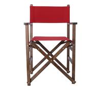 Sillón director estructura nogal con lona granate, 51x46x86 cm