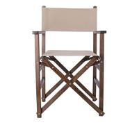 WELL HOME - Sillón director estructura nogal con lona piedra, 51x46x86 cm