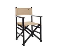 Sillón director plegable estructura color wengué con lona piedra, fabricada en madera de haya de primera calidad scalpers