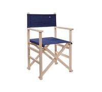 Sillón director plegable estructura sin barniz con lona color azul oscuro, fabricada en madera de haya de primera calidad scalpers