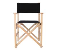 Sillon director sunset acabado en barniz, lona negra, 51x46x86 cm