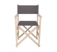 Sillon director sunset acabado sin barniz, lona gris, 51x46x86 cm