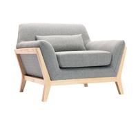 Sillón diseño gris patas madera YOKO