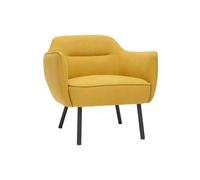 Sillón en tejido efecto terciopelo amarillo mostaza LAURENS