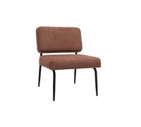 Sillón en tejido efecto terciopelo texturizado tierra quemada y metal negro VEDANA