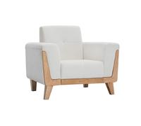 Sillón escandinavo blanco patas madera FJORD