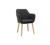 Sillón escandinavo gris oscuro y patas roble ALEYNA