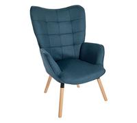 Sillón garding tapizado en tela azul 73x68x101 cm