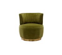 Sillón giratorio 360° - asiento redondo, respaldo cómodo, estructura estable - verde oliva