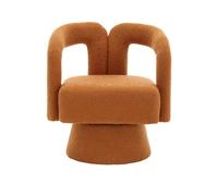 Sillón giratorio 360 grados - sillón redondo con acolchado ancho, suave y cómodo - naranja