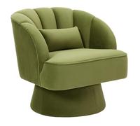 Sillón giratorio con 360 grados, moderno sillón tapizado con cojín suave, sillón con reposabrazos, adecuado para salón, dormitorio, oficina en casa, perfecto para esquinas de lectura o zonas de