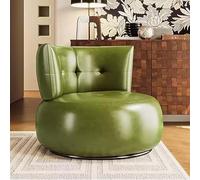 Sillón giratorio de 360°, moderno sofá redondo tapizado con marco de madera maciza para comodidad en la sala de estar