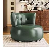 Sillón giratorio de 360°, moderno sofá redondo tapizado con marco de madera maciza para comodidad en la sala de estar