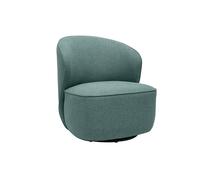Sillón giratorio de diseño de tela verde grisáceo AMBER