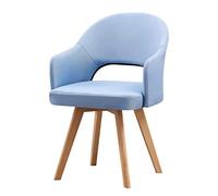 Sillón Giratorio de Estilo Moderno de Mediados de Siglo con Asiento Acolchado y Patas de Madera Maciza de Haya, sin Ruedas, Ideal para la Oficina, el Comedor o la Sala de Estar (Talla única,