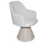 Sillon Giratorio de Made y Tela tapizado en Gris