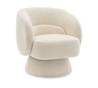 Sillón giratorio "franklin" de rizo - 74 x 75 x 75 cm - beige