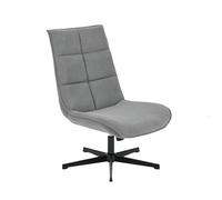 Sillón Giratorio Moderno con función reclinable, cojín de Asiento de Tela, Base de Metal, Gris